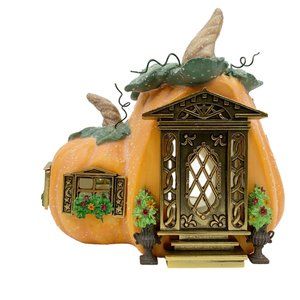 Partylite Pumpkin Halloween House #1 Votive Candle Holder Cottage Fall Autumn